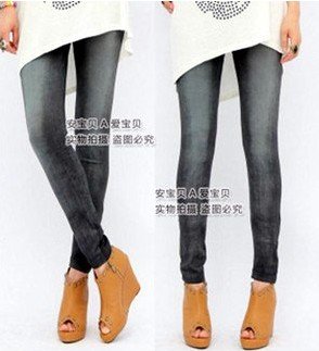 East Knitting FREE SHIPPING+LJ-009 Women's Fashion Jeans Look Seamless Leggings Tights Plus Size clothings