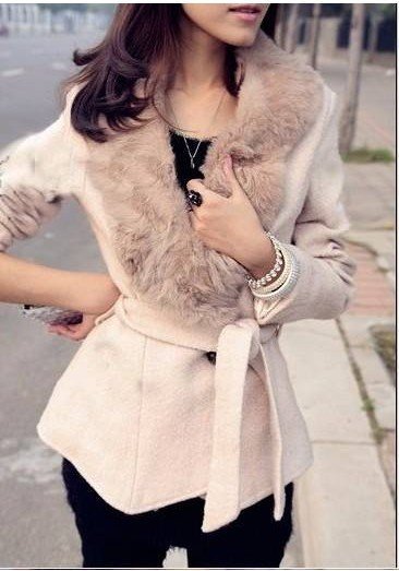 EAST KNITTING Free Shipping OC-002 Women's wool Coat Fashion Warm Winter Leasure Wear Cloak Blends Fur Jacket