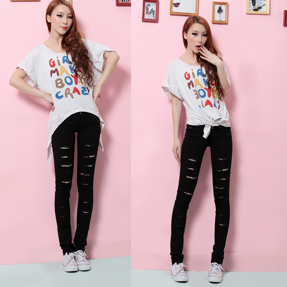 East Knitting FREE SHIPPING+rRetail/Wholesale BG-006 Women's Fashion Jeans Women Skinny Tights Pants Hot Sale 2012 New