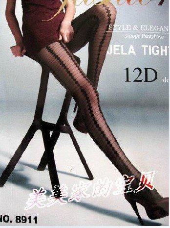 East Knitting FREE SHIPPING TZ-8911 2013 Fashion Women Stripe Cell Jacquard Tights 6pc/lot Wholesale