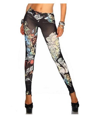 East Knitting FREE SHIPPING+Wholesale 5pc/lot LJ-068 Fashion Women Print Jeans Leggings Jeggings