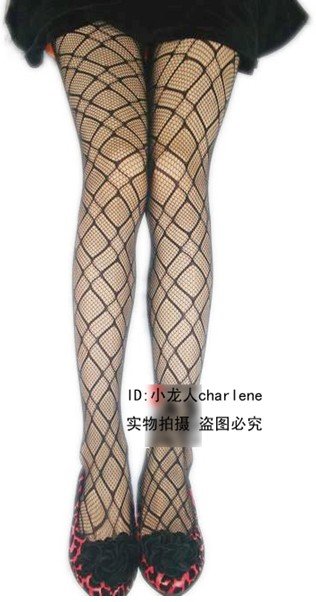 East Knitting FREE SHIPPING+Wholesale 6pc/lot W-868 Celebrity Style Vintage Lace Cross Grid Jarquard Mesh Stockings