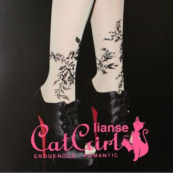 East Knitting FREE SHIPPING+Wholesale/bulk order MN-0103 6pc/lot 2013 Fashion Women Brand catgirl celebrity leaves tights