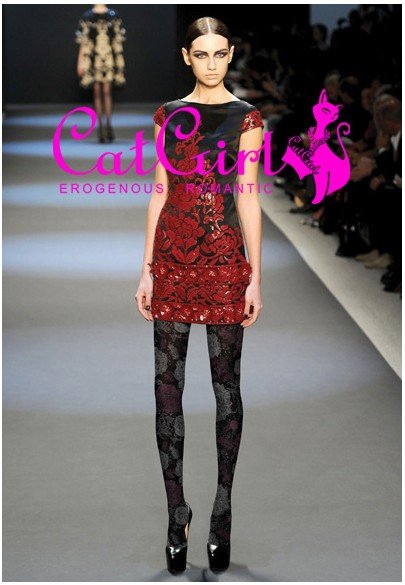 East Knitting FREE SHIPPING+Wholesale/bulk order MN-0115 6pc/lot 2013 Fashion Women Brand catgirl sexy flower tights