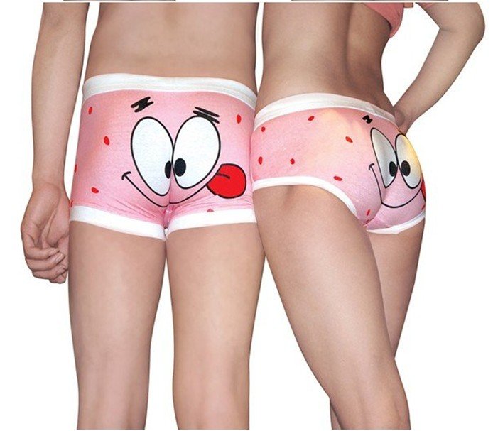 East Knitting NY-008 10pc/lot 2012 New lovers couples underwear cartoon smile Briefs swimsuit FREE SHIPPING Wholesale