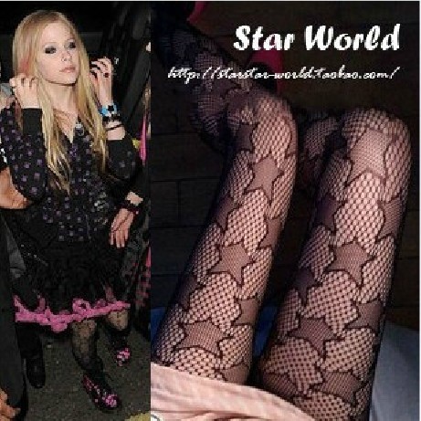 East Knitting Wholesale 6pc/lot W-057 2013 Fashion New Style Women Big Star Pattern Black Fishnet tights Free Shipping