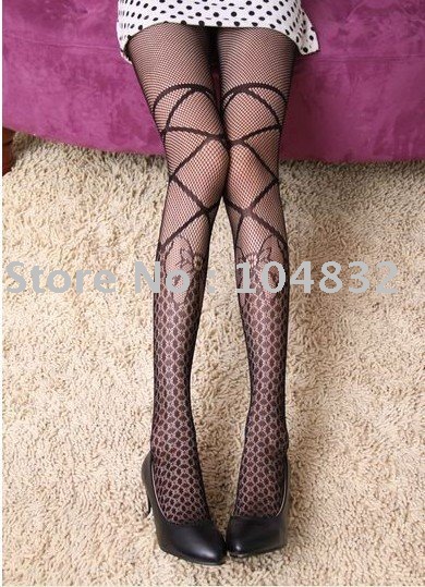 East Knitting Wholesale 6PC/LOT W-302 Fashion New Style 2013 BLACK Bowknot Net Tights Free Shipping