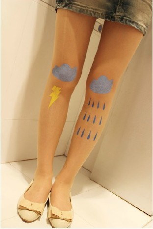 eastwe Knitting FREE SHIPPING CQ-014 2013 New Rain Sky tattoo Tights Skin Color Wholesale 6pc/lot