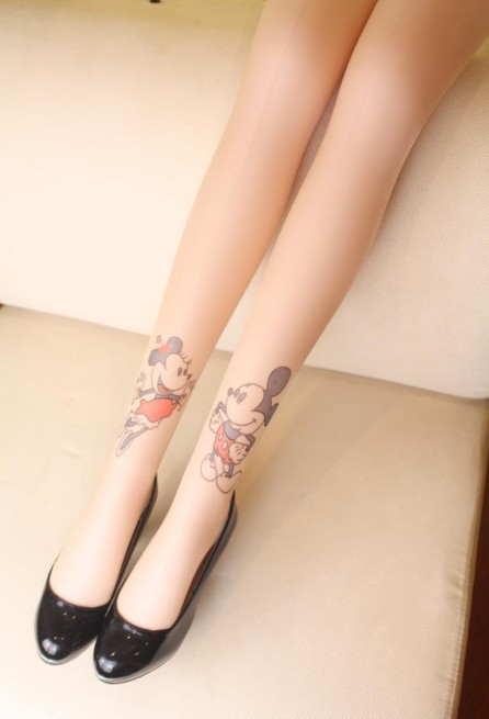 eastwe Knitting FREE SHIPPING CQ-057 2013 Fashion New Lady Mickey Mouse Tattoo Tights