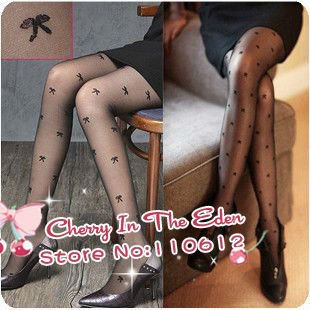 Eat Pray Love Free Shipping, 2012 New Arrival Bowknot Big Fishnet Stocking, Tight Black Panty Hose, PH001