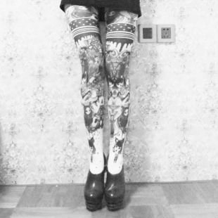 Eat Pray Love  Free Shipping, 2012 New Arrival Doodle Stockings, Exported To Japan, Tight Panty Hose, Hosieries, PH079