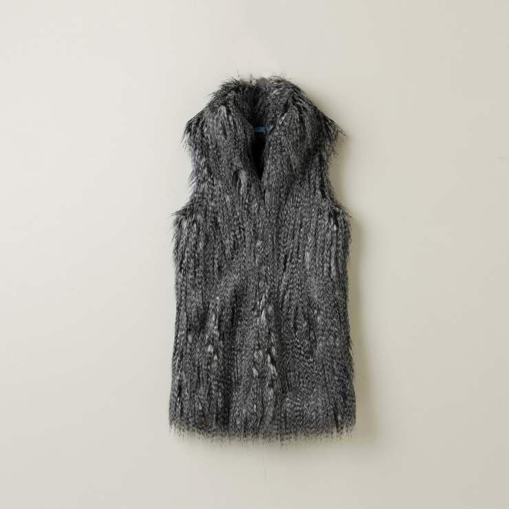 Eco-friendly 12fww12131 long pattern faux vest