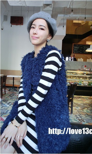 Eco-friendly fur fabric sheep fur vest three-color r08