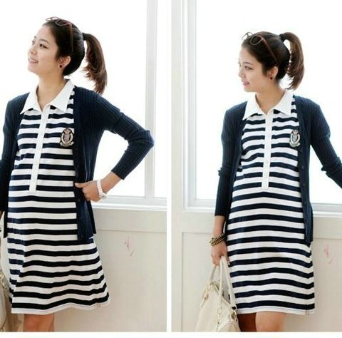 eelly 2012 maternity clothing stripe nursing dress maternity summer