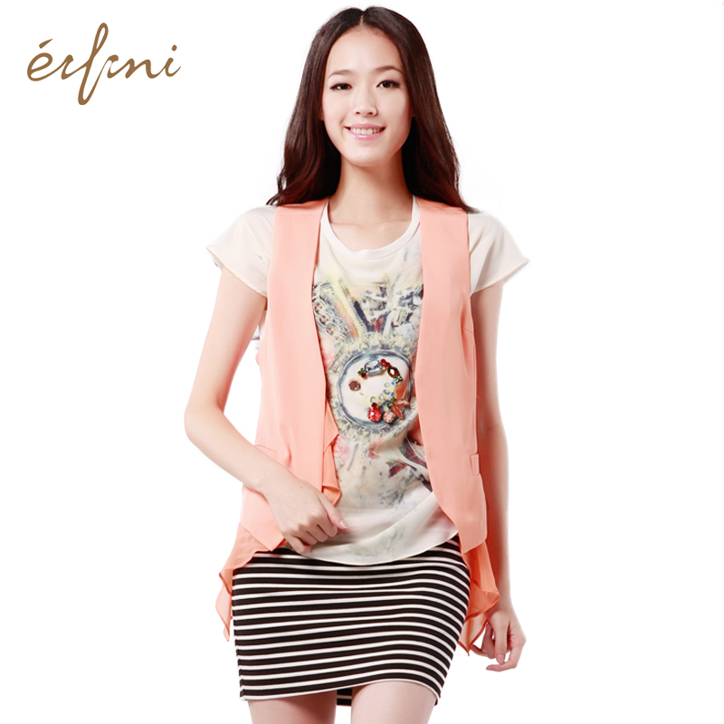 EIFINI british style chiffon patchwork vest 1211058