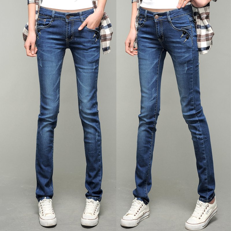 Elastic skinny pants plus size pencil pants jeans female trousers jeans