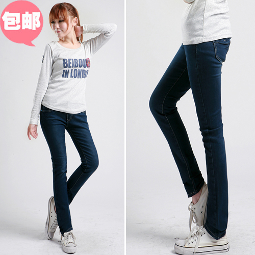 Elastic skinny pants plus size pencil pants jeans female trousers jeans pants