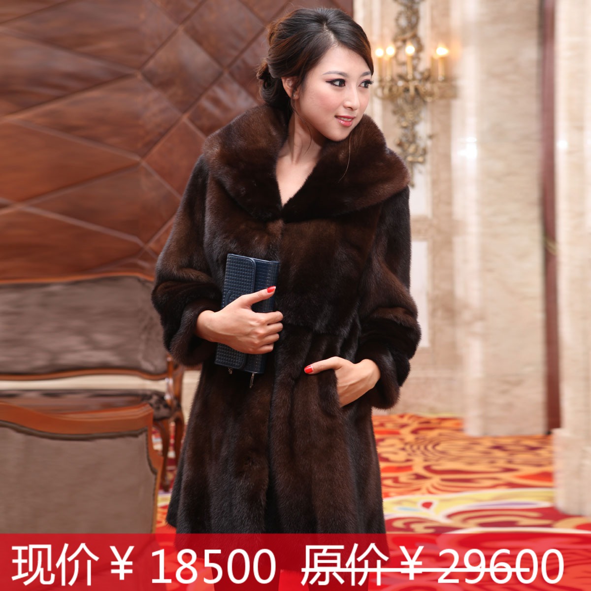 Elegant 2012 winter mink fur coat mink hair medium-long fur