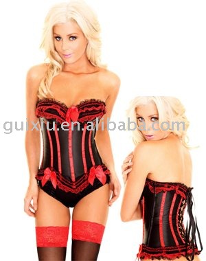 Elegant Black and Red Corset