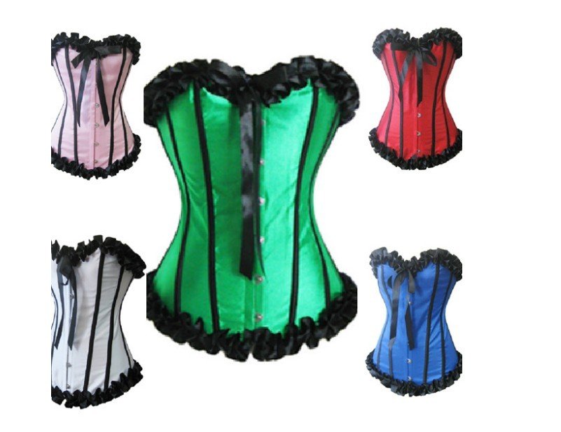 Elegant Charming Strapless Lace up Corset Bustier Top Long SEXY Top Moulin Rouge