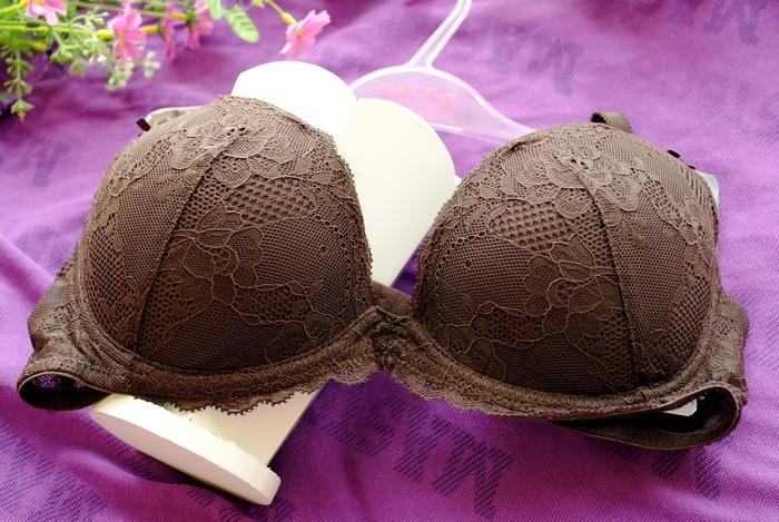 Elegant circled lace woven pattern gel push up sexy bra 75b70c