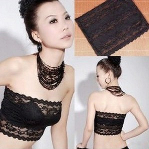 Elegant fashion lace tube top black and white sexy basic tube top 6003