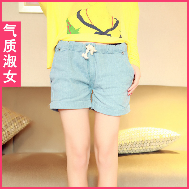 Elegant gentlewomen women's 2012 summer boots pants shorts light blue casual basic shorts k585 Free shipping