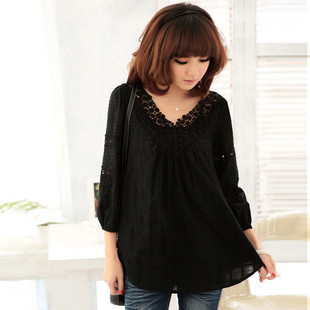 Elegant maternity top maternity summer jacquard 8 100% cotton maternity shirt