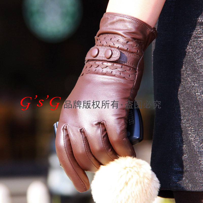 Elegant women's short design top sheepskin gloves genuine leather gloves sheepskin gloves gsbw11020