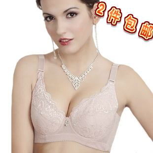 Embalmed sexy lace underwear outflank buckle thin push up adjustable bra bc cup