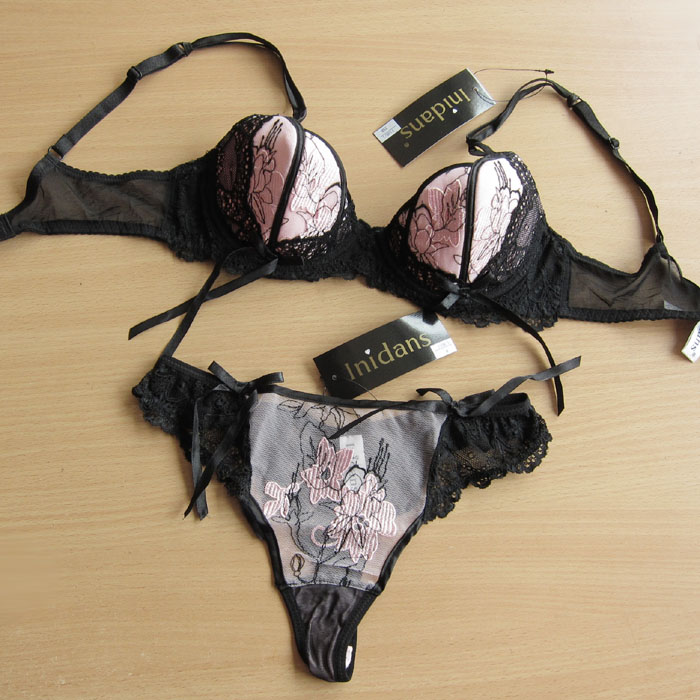 Embroidered lace lingerie bra set 70bc75bc80b85b