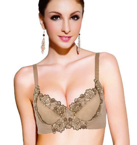 Embroidery Women's Sexy Seamless Bra,Charm Hygienical Design Bamboo Fiber Ladies Lace Brassiere bra