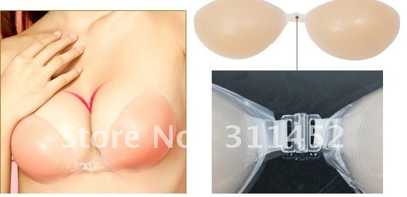 EMS,COLOR BOX package,nude Strapless Self Adhesive silicone free bra,100pairs/lot,invisible free  bra,A,B,C,D