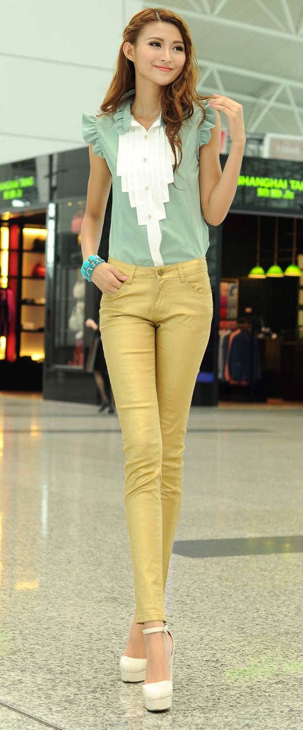 EMS/DHL Free shipping 10pcs/pack wholesale 2012 autumn new skinny jeans pants women, sprayed golden powder, size 26 to 31