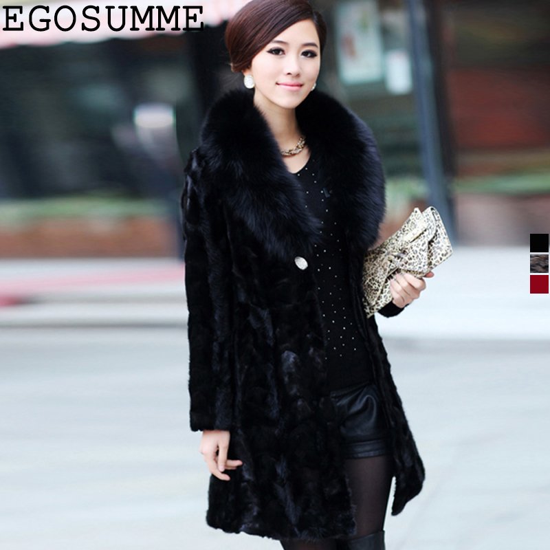 EMS free big size XXXXL 2012 new winter mink coat female splicing marten hair outwear special bi-color black fox collar GFW050