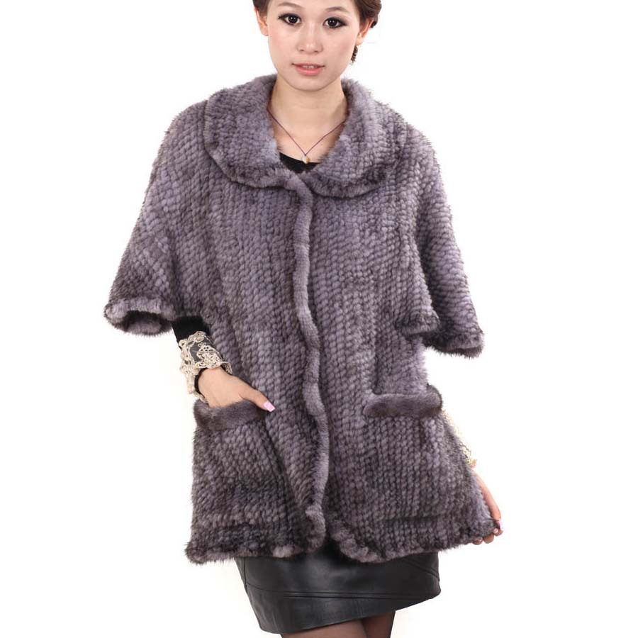 EMS FREE SHIPPING*100% EUROPEAN  MINK FUR COAT SHORT SLEEVE/MINK FUR THICK KNITTED JACKET* NO.SU-12200