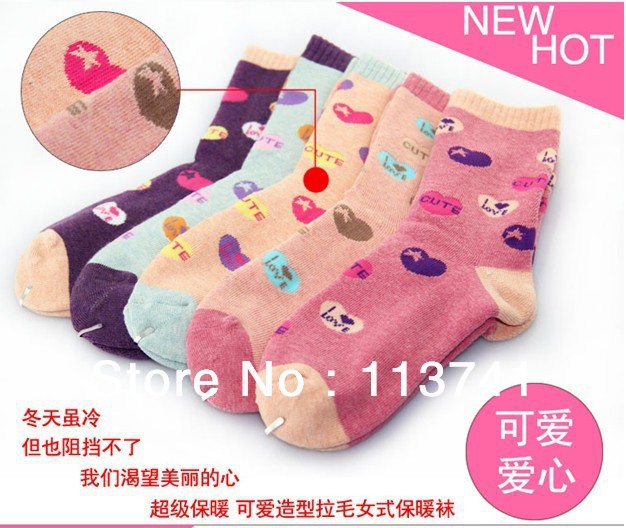 EMS Free shipping 10pieces/lot women's sock/full cotton sock/thicking winter socks/woolen socks