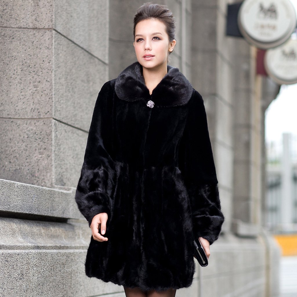 EMS free shipping, 2012 marten overcoat mink fur Women fight mink leather coat