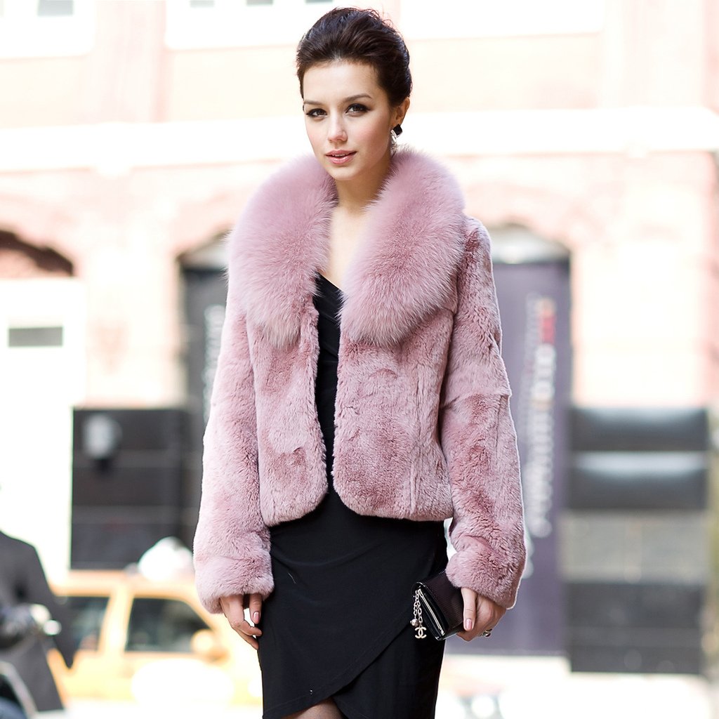 EMS free shipping, Fur coat 2012 women's full leather rex rabbit hair Women large fox fur lj0907