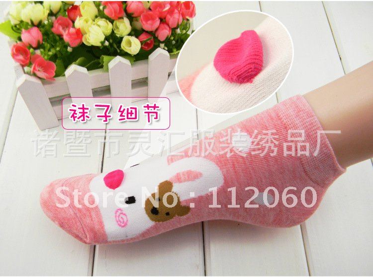 EMS free shipping wholesale 60 pairs/lot Femal high quality cartoon socks