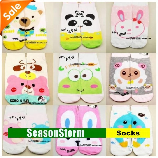 [EMS Free Shipping] Wholesale Fashion Ladies Short Socks / AB Puzzles Cotton Cartoon No Show (SM-03E)