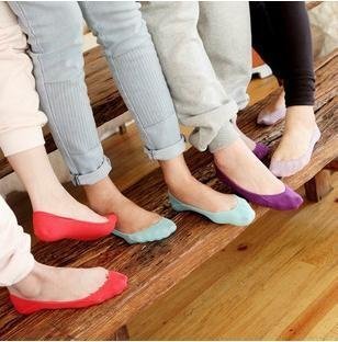 [EMS Free Shipping] Wholesale Womens Fashion Lovely Solid Color Cotton Sock Slippers (SM-43E)