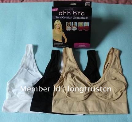 EMS to AU/NZ/JP etc freeshipping 90pcs=30 boxes ahh bra yoga bra genie bra sports bra in colorbox