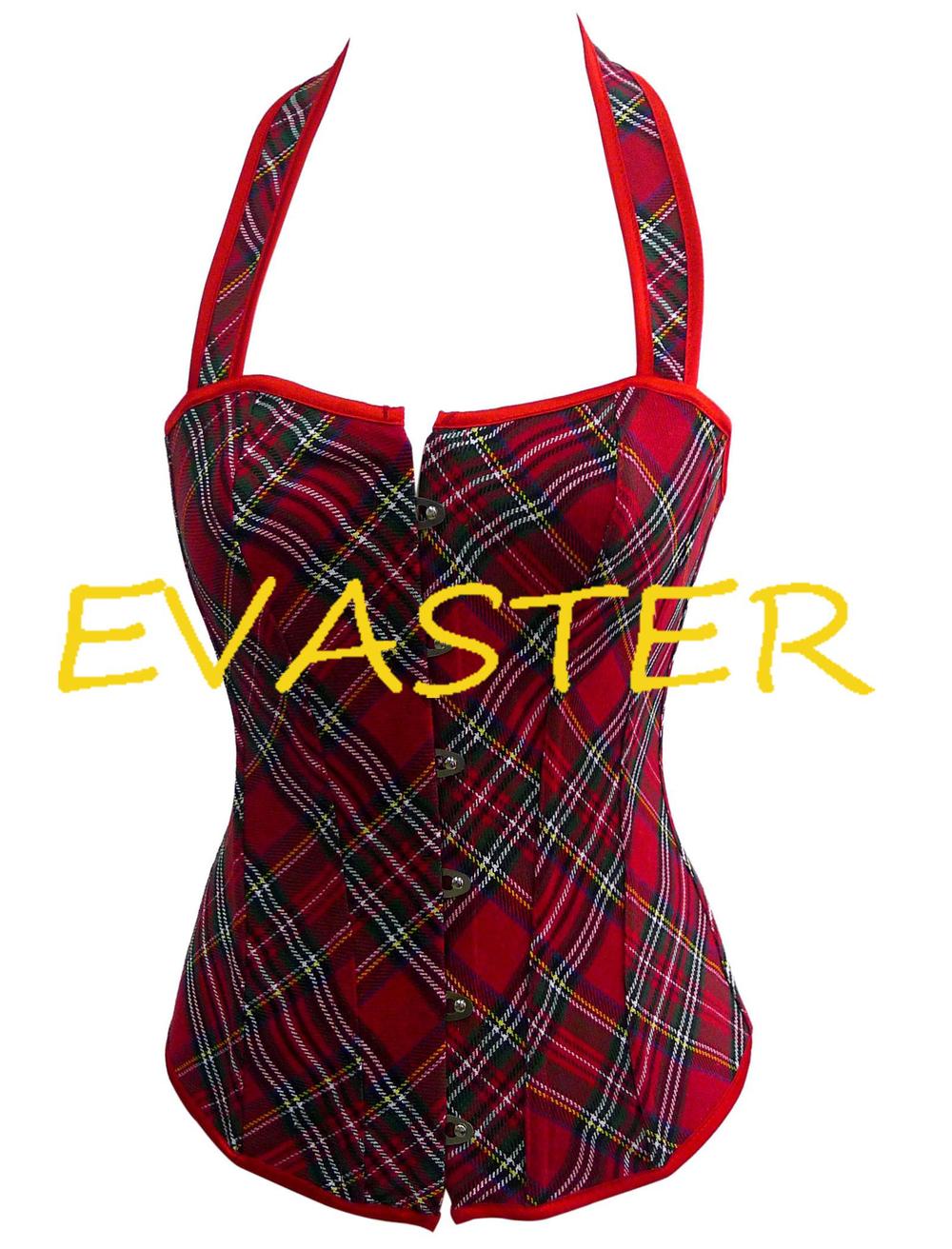 Enchanting Beautiful Schoolgirl Plaid Halter corsets and bustiers sale