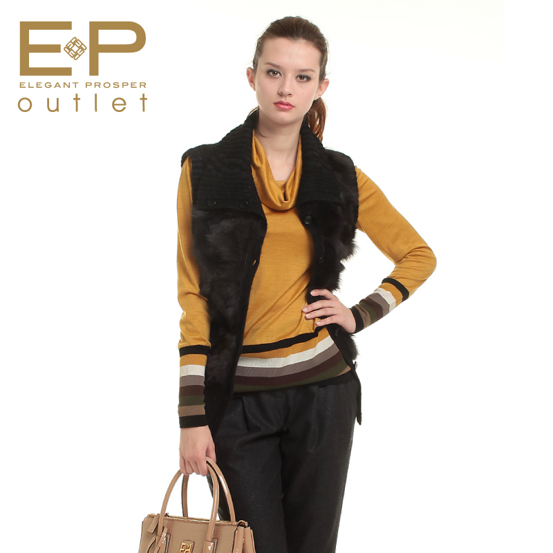 Ep women's sleeveless wool sweater cardigan black 2012 autumn