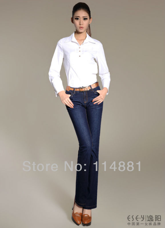 Esey Fashion Lady Jeans Women Trousers Mid Skinny Bell-Bottom Jean/pants Free Shipping 2924X