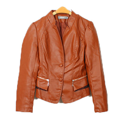 ETAM etam water wash PU motorcycle leather clothing jacket short jacket