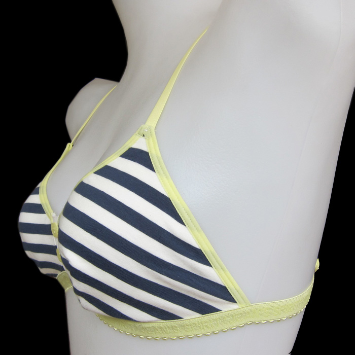 ETAM stripe shoulder strap cross ultra-thin wireless bra 65a70a75a