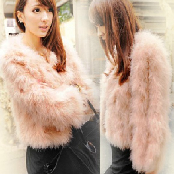 Euramerican style new imitation leather coat  fur coat long woolly Warm ostrich hair fur coat