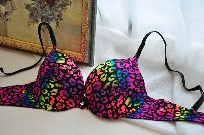 Europe and the United States foreign trade the single sexy leopard grain color small chest chest-high thick bra free shiping